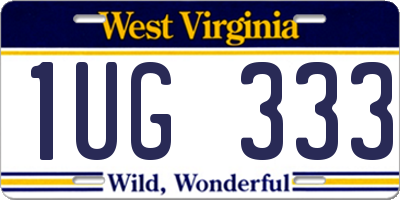 WV license plate 1UG333