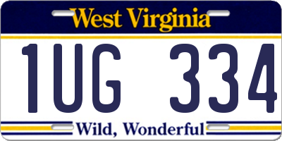 WV license plate 1UG334