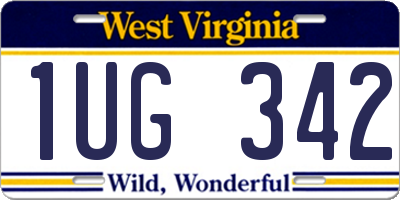 WV license plate 1UG342