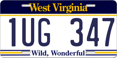 WV license plate 1UG347