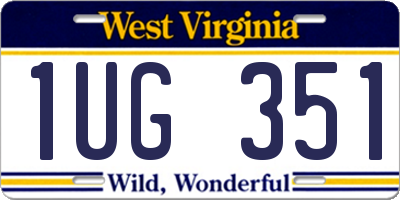 WV license plate 1UG351