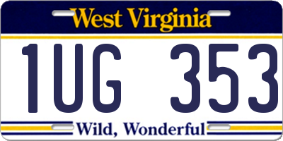 WV license plate 1UG353
