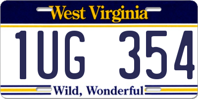 WV license plate 1UG354