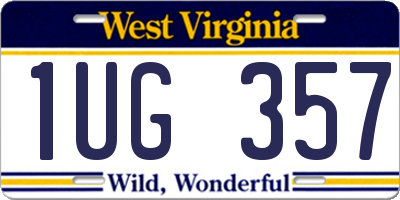 WV license plate 1UG357