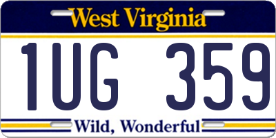 WV license plate 1UG359
