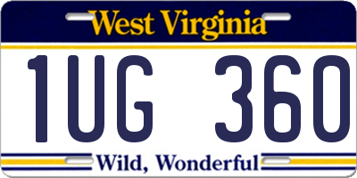 WV license plate 1UG360
