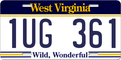 WV license plate 1UG361