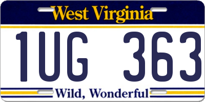 WV license plate 1UG363