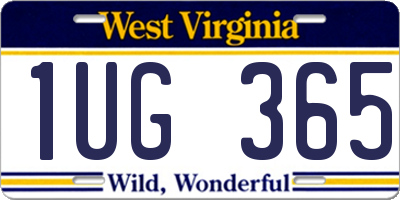 WV license plate 1UG365