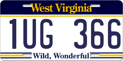 WV license plate 1UG366