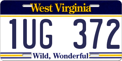 WV license plate 1UG372