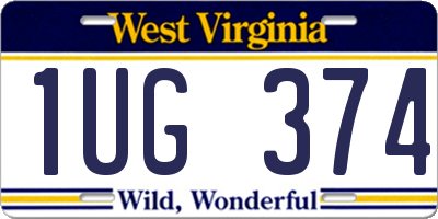 WV license plate 1UG374
