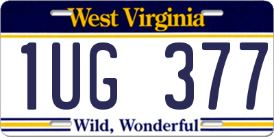 WV license plate 1UG377