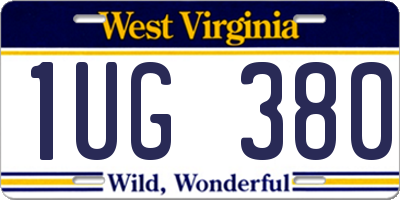 WV license plate 1UG380