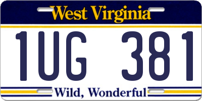 WV license plate 1UG381