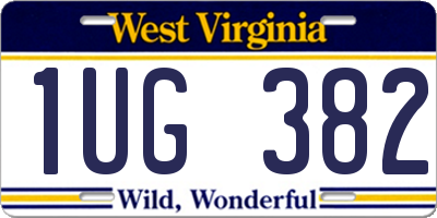 WV license plate 1UG382