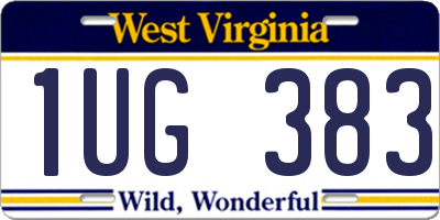 WV license plate 1UG383