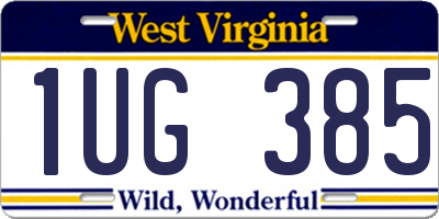 WV license plate 1UG385
