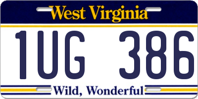 WV license plate 1UG386