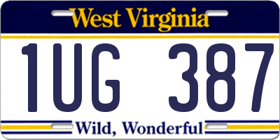 WV license plate 1UG387