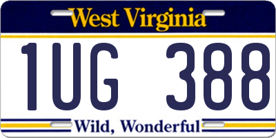 WV license plate 1UG388