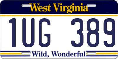 WV license plate 1UG389