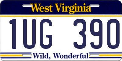 WV license plate 1UG390