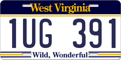WV license plate 1UG391