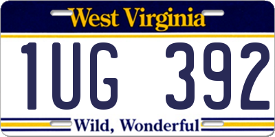 WV license plate 1UG392