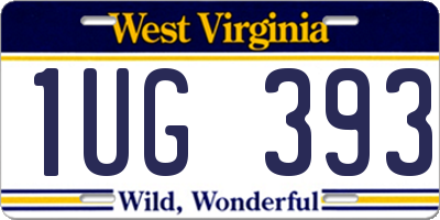 WV license plate 1UG393
