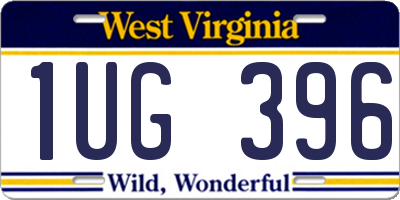 WV license plate 1UG396