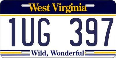 WV license plate 1UG397