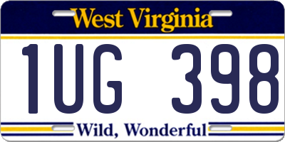 WV license plate 1UG398