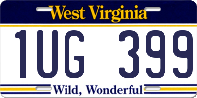 WV license plate 1UG399