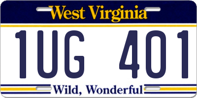 WV license plate 1UG401