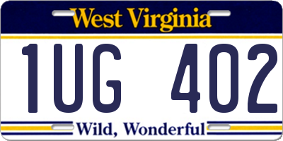 WV license plate 1UG402