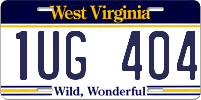 WV license plate 1UG404