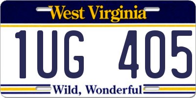 WV license plate 1UG405