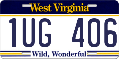 WV license plate 1UG406