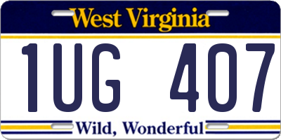 WV license plate 1UG407