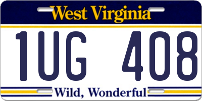 WV license plate 1UG408