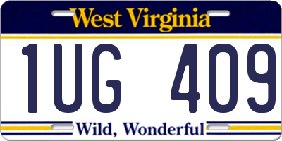WV license plate 1UG409