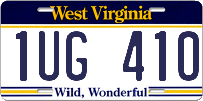 WV license plate 1UG410