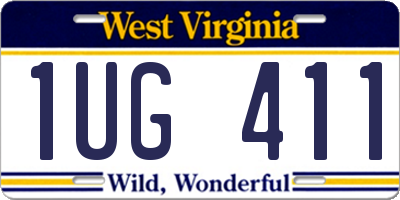 WV license plate 1UG411