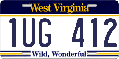 WV license plate 1UG412