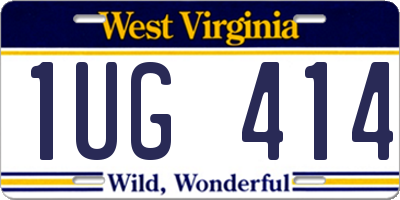 WV license plate 1UG414