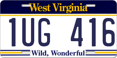 WV license plate 1UG416