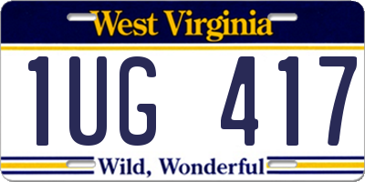 WV license plate 1UG417