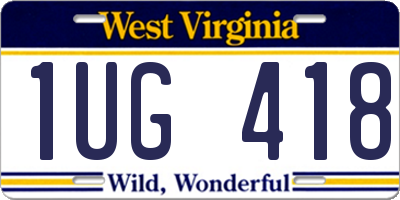 WV license plate 1UG418