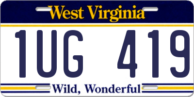 WV license plate 1UG419